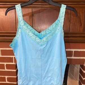 Aqua Lace Trim Tank Top